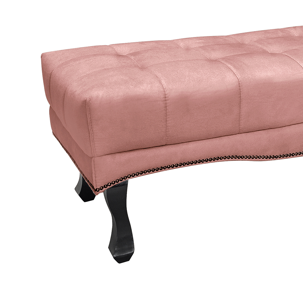 Recamier Vicenza Veludo Rosa 160 cm