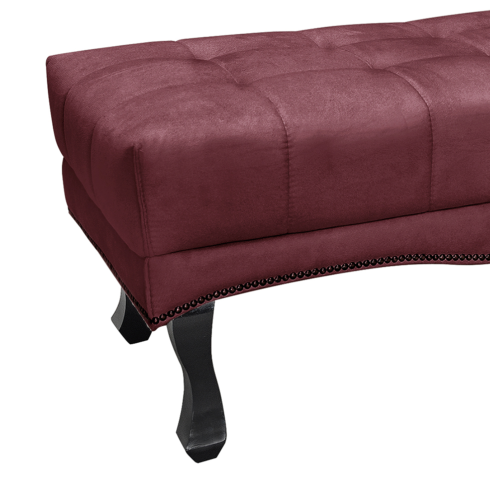 Recamier Vicenza Veludo Vinho 140 cm