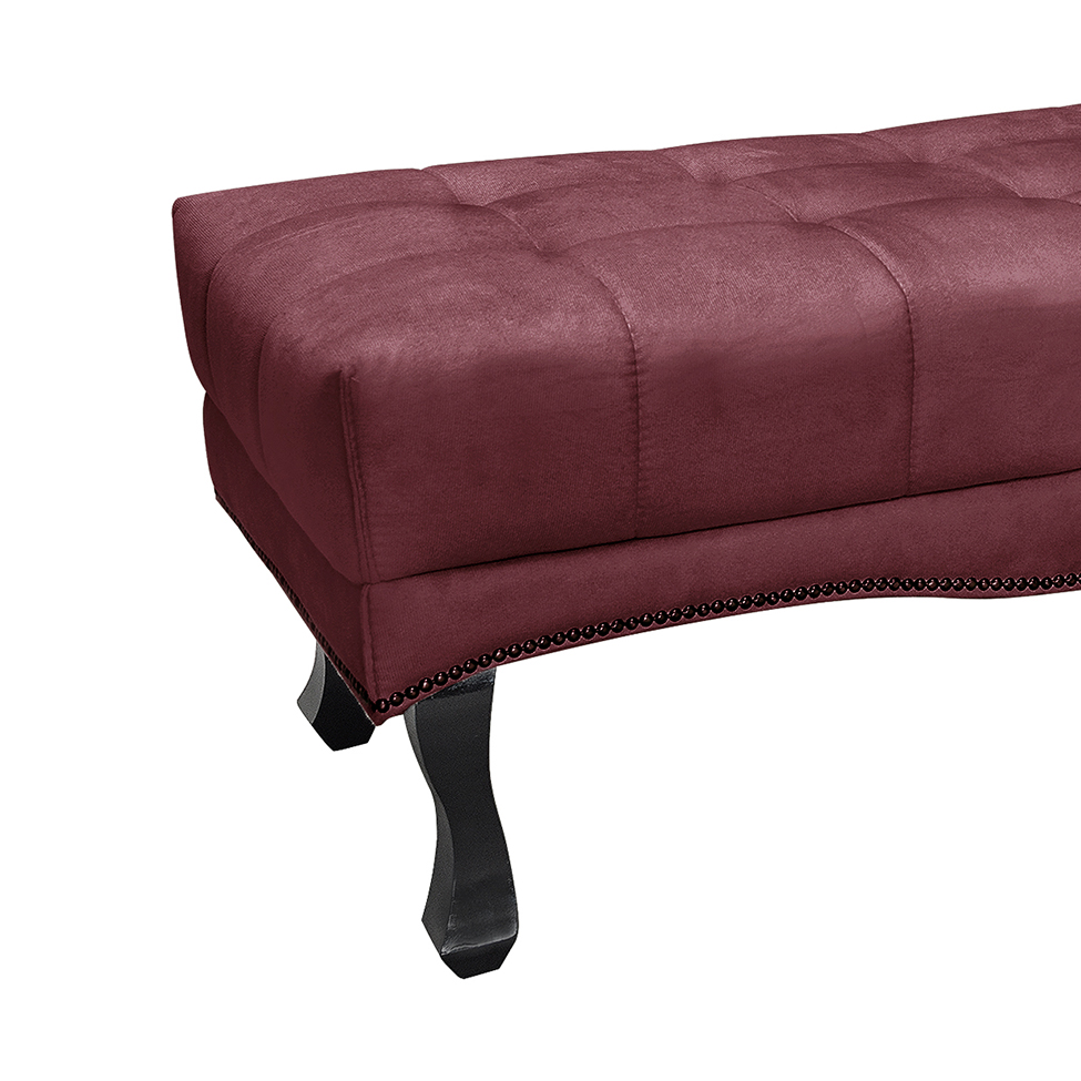 Recamier Vicenza Veludo Vinho 160 cm