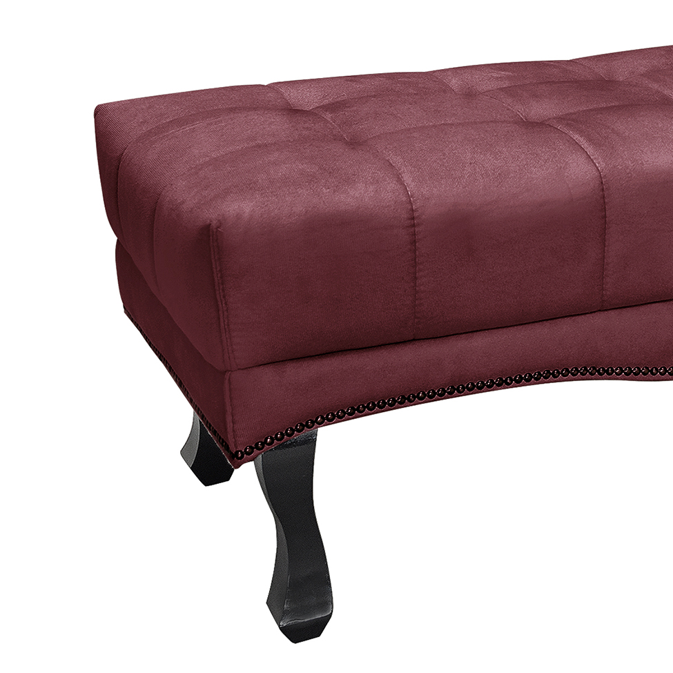 Recamier Vicenza Veludo Vinho 195 cm