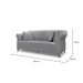 Sofá 3 Lugares Abruzzo Linho Cinza 220 cm