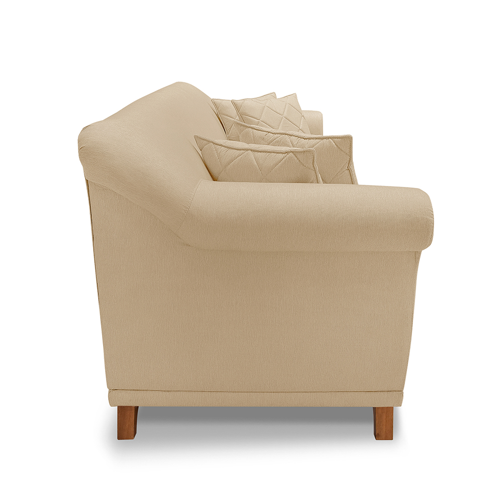 Sofá 3 Lugares Abruzzo Linho Dourado 180 cm