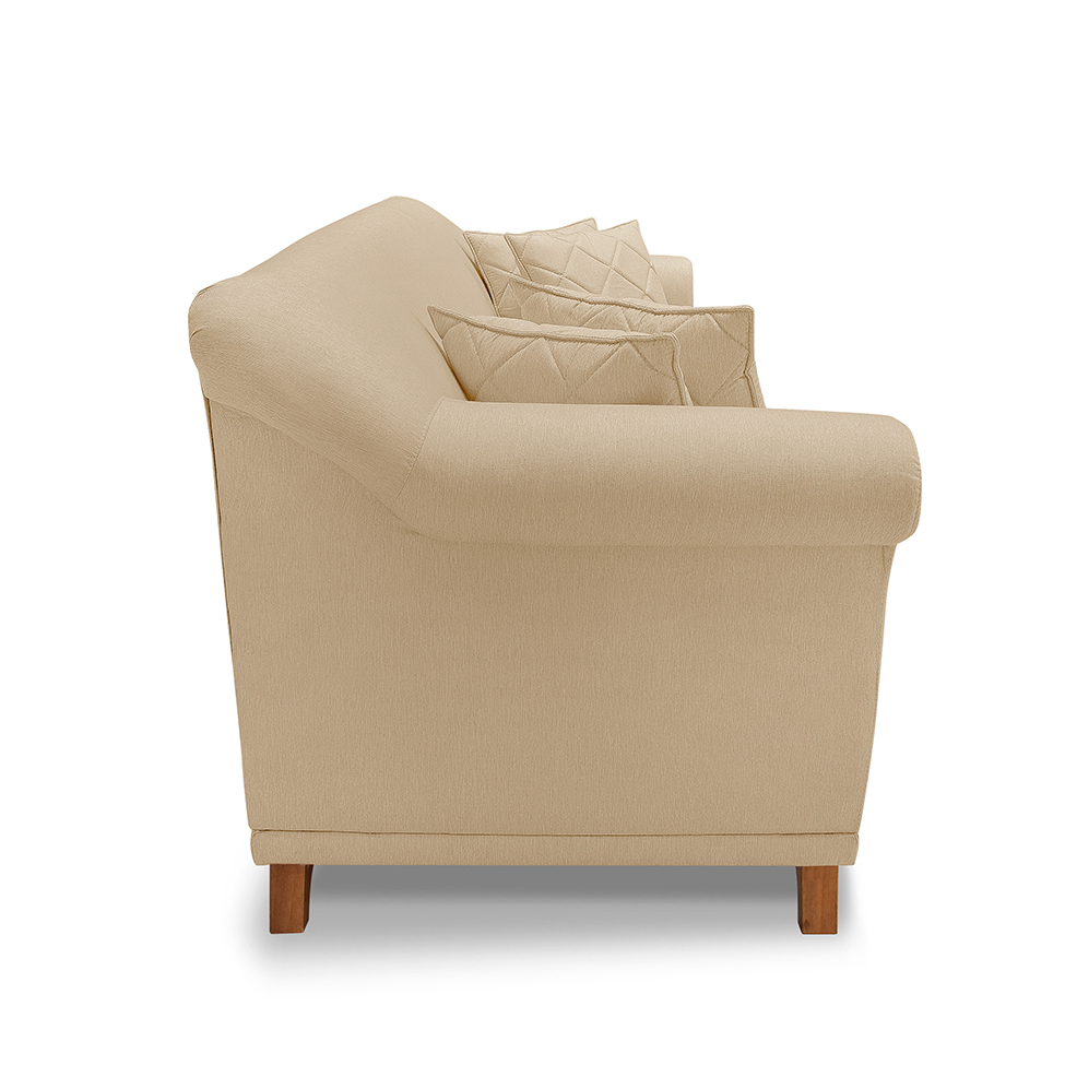 Sofá 3 Lugares Abruzzo Linho Dourado 200 cm