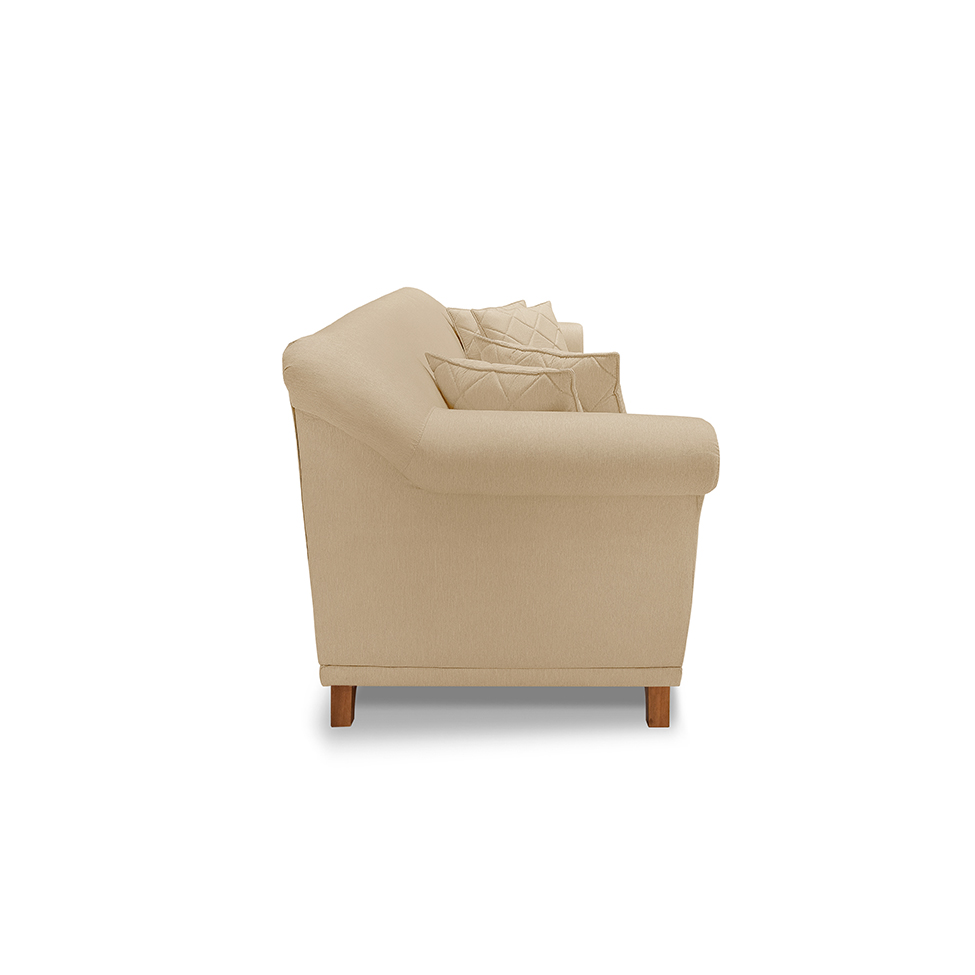 Sofá 3 Lugares Abruzzo Linho Dourado 220 cm
