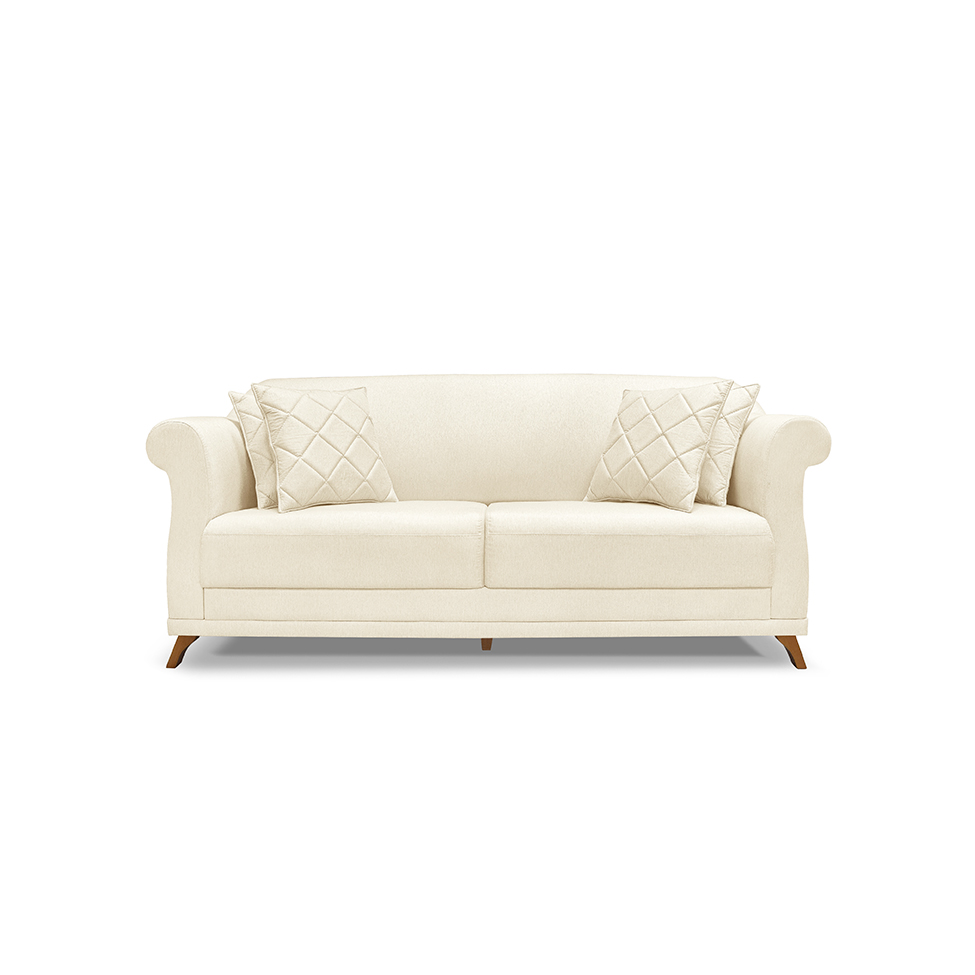 Sofá 3 Lugares Abruzzo Linho Pérola 180 cm
