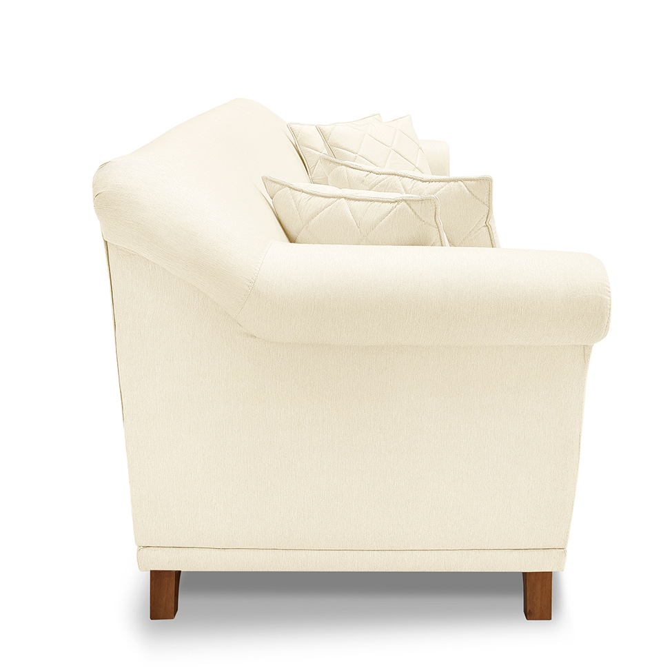 Sofá 3 Lugares Abruzzo Linho Pérola 180 cm
