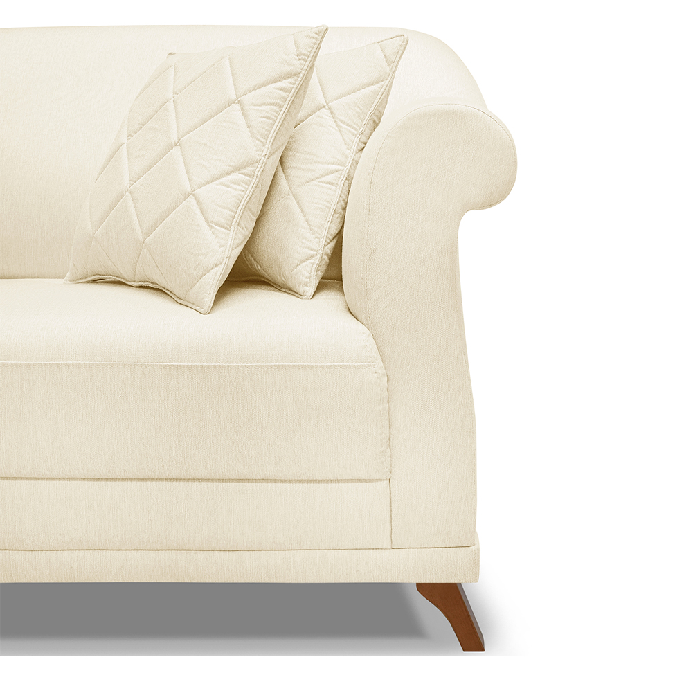 Sofá 3 Lugares Abruzzo Linho Pérola 180 cm