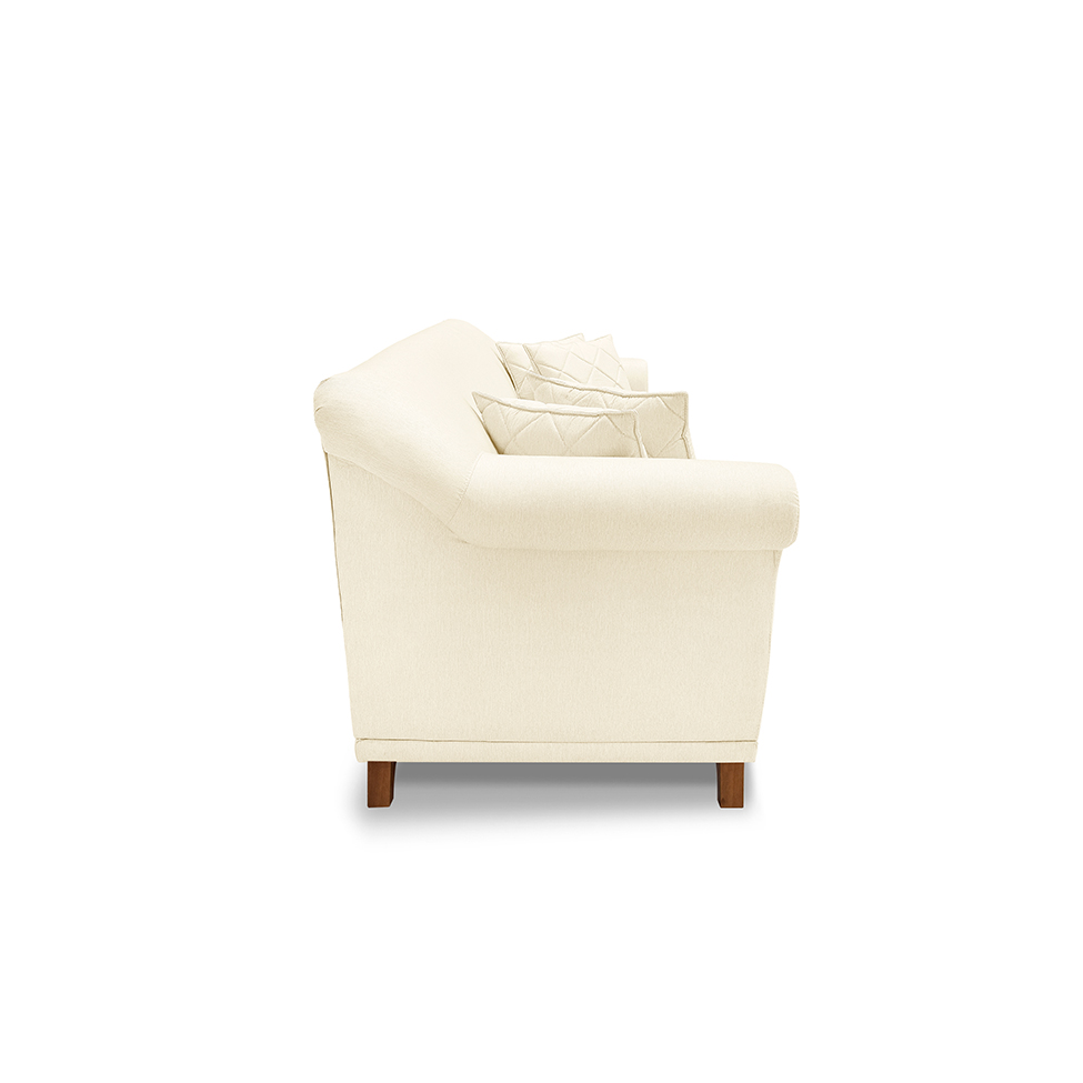 Sofá 3 Lugares Abruzzo Linho Pérola 220 cm