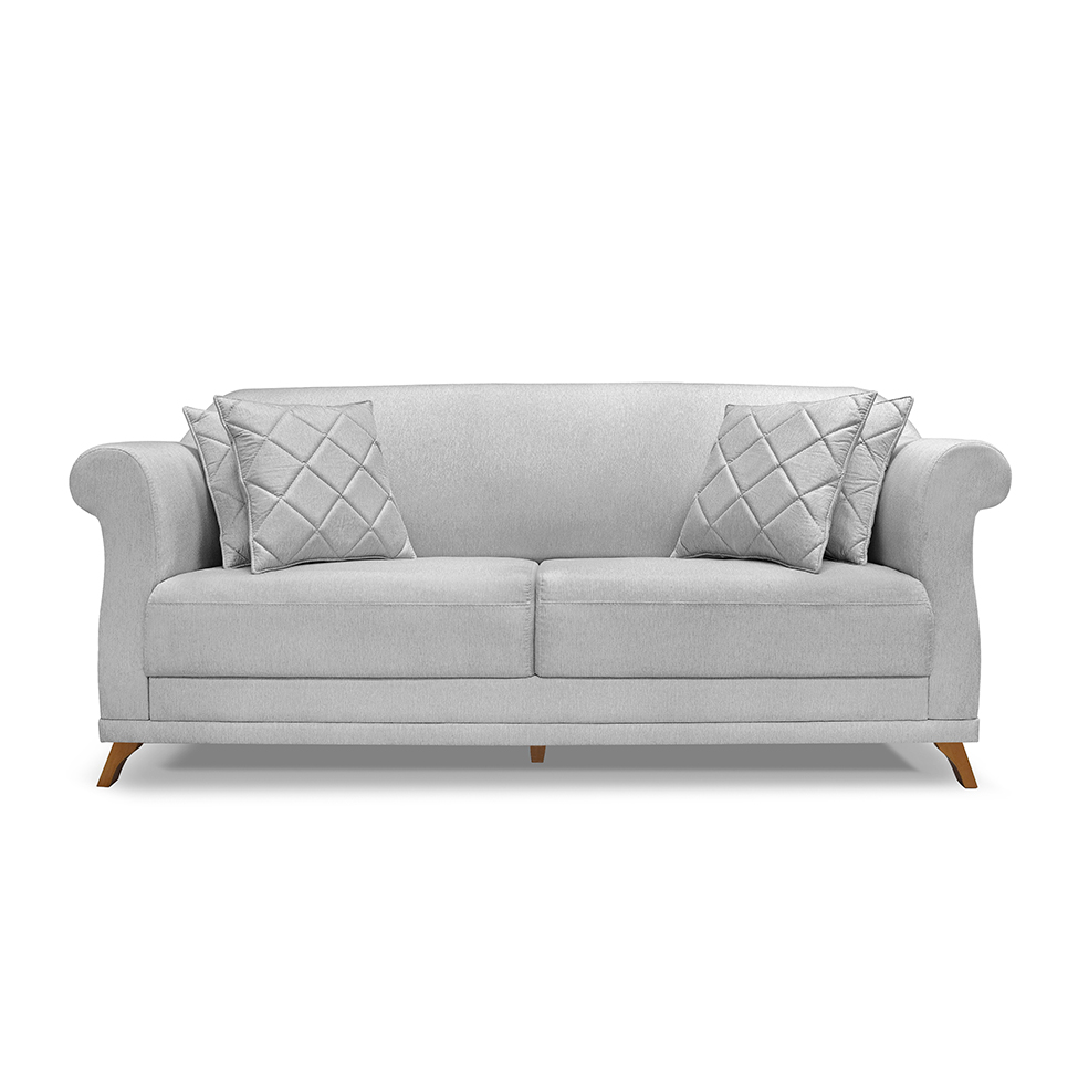 Sofá 3 Lugares Abruzzo Linho Rústico Grigio 180 cm