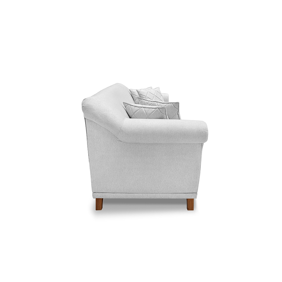 Sofá 3 Lugares Abruzzo Linho Rústico Grigio 220 cm