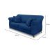 Sofá 3 Lugares Abruzzo Suede Azul Marinho 200 cm