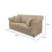 Sofá 3 Lugares Abruzzo Suede Bege 200 cm