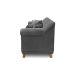 Sofá 3 Lugares Abruzzo Suede Cinza 220 cm