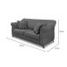 Sofá 3 Lugares Abruzzo Suede Cinza 220 cm