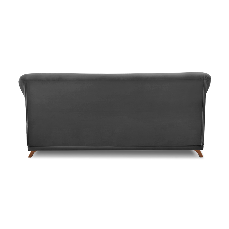 Sofá 3 Lugares Abruzzo Suede Cinza 220 cm