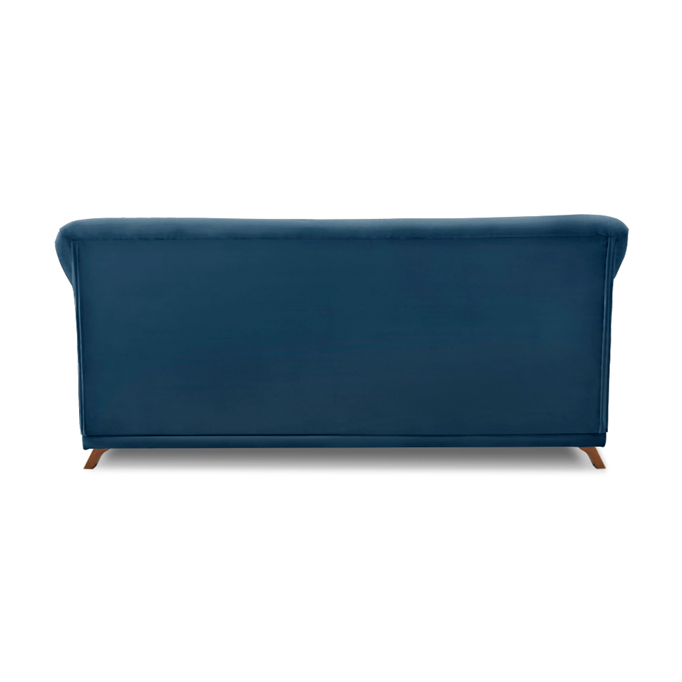Sofá 3 Lugares Abruzzo Veludo Azul Marinho 180 cm