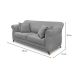 Sofá 3 Lugares Abruzzo Veludo Cinza 180 cm