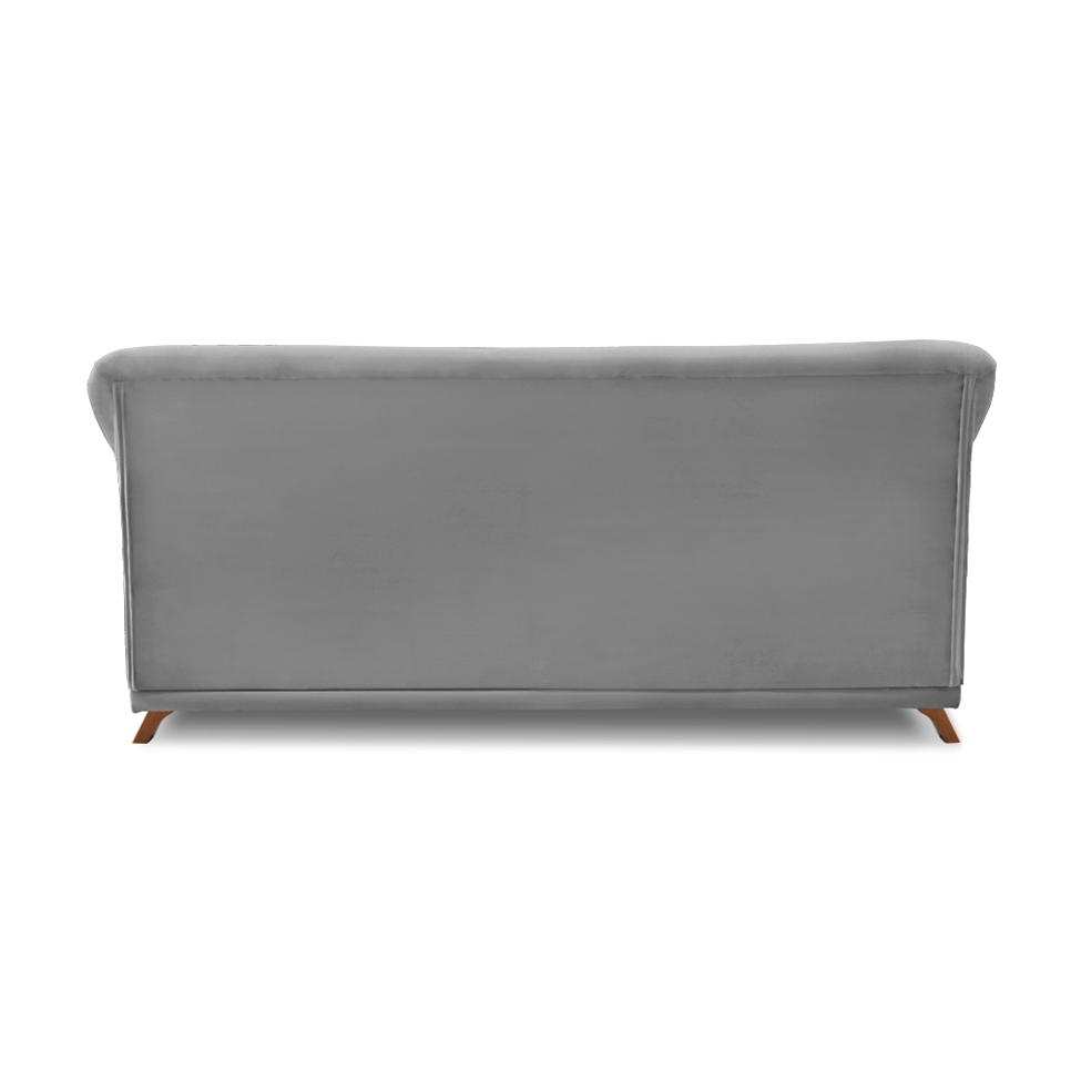 Sofá 3 Lugares Abruzzo Veludo Cinza 220 cm