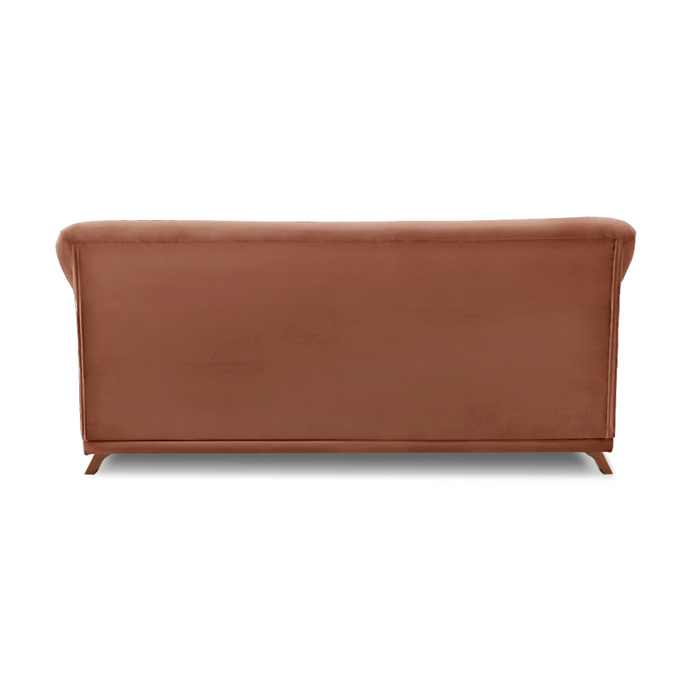 Sofá 3 Lugares Abruzzo Veludo Cobre 180 cm