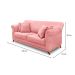 Sofá 3 Lugares Abruzzo Veludo Rosa 220 cm