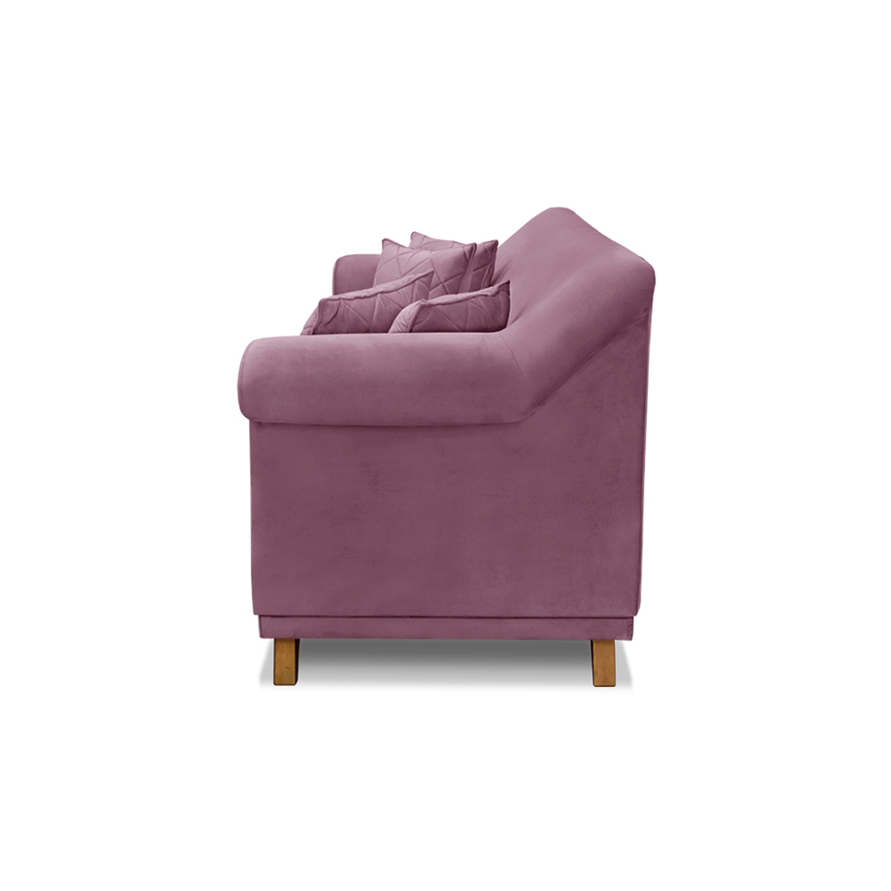 Sofá 3 Lugares Abruzzo Veludo Uva 180 cm