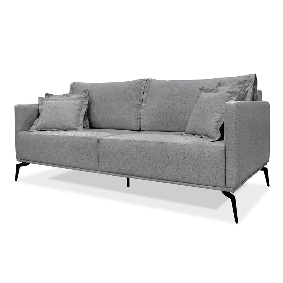 Sofá 3 Lugares Lazio Linho Cinza 180 cm