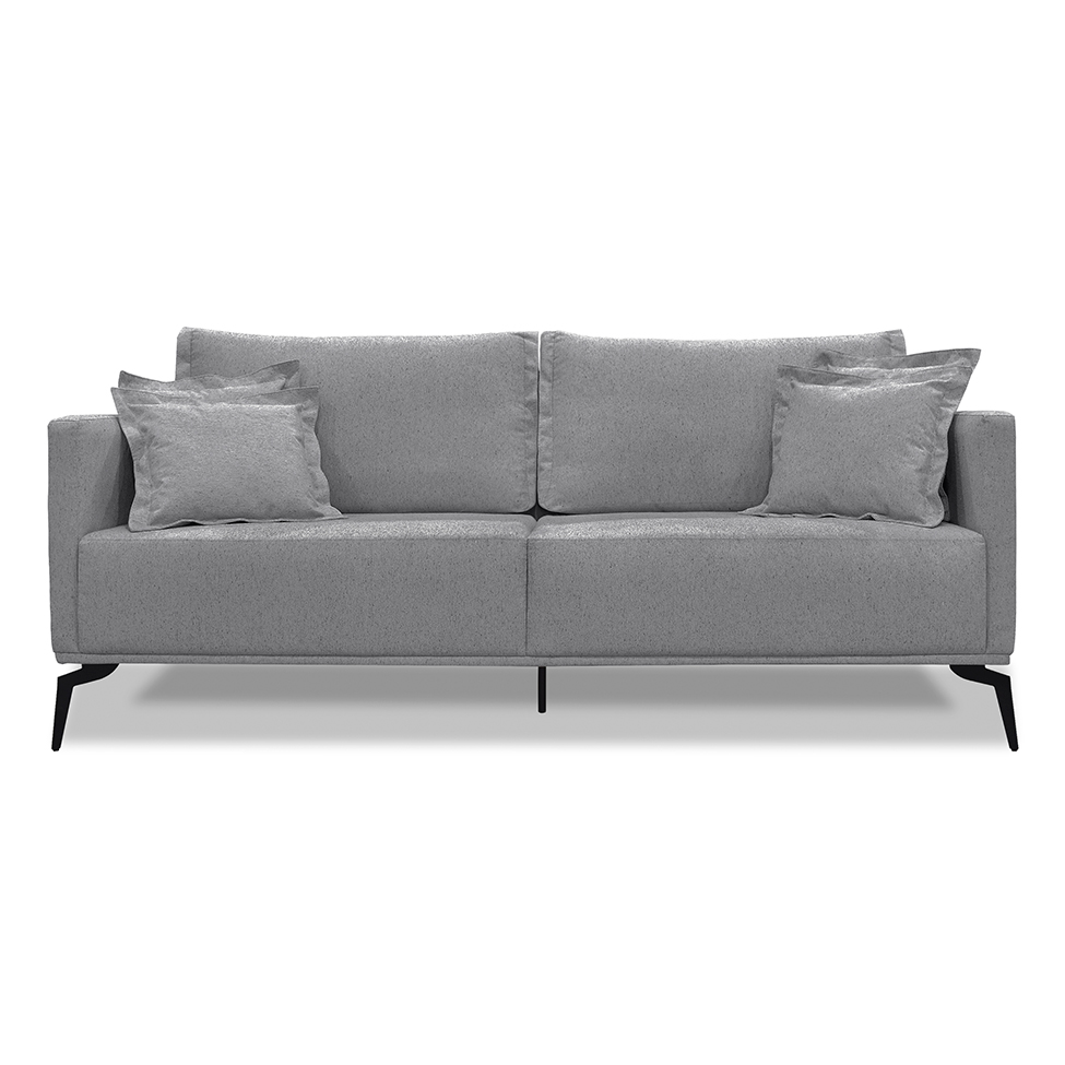Sofá 3 Lugares Lazio Linho Cinza 220 cm