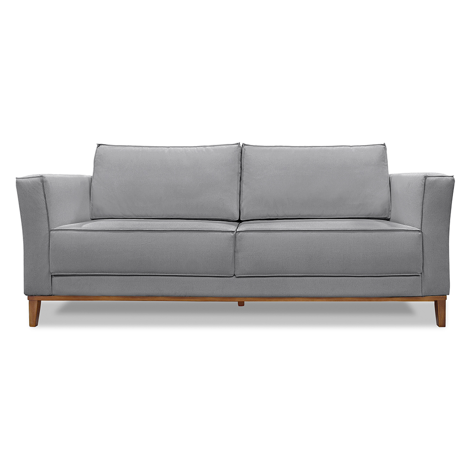 Sofá 3 Lugares Potenza Linho Cinza 230 cm
