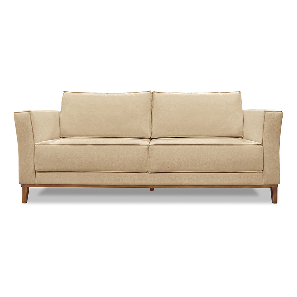 Sofá 3 Lugares Potenza Linho Dourado 210 cm