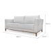 Sofá 3 Lugares Potenza Linho Rústico Grigio 190 cm