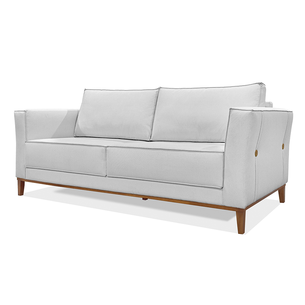 Sofá 3 Lugares Potenza Linho Rústico Grigio 190 cm