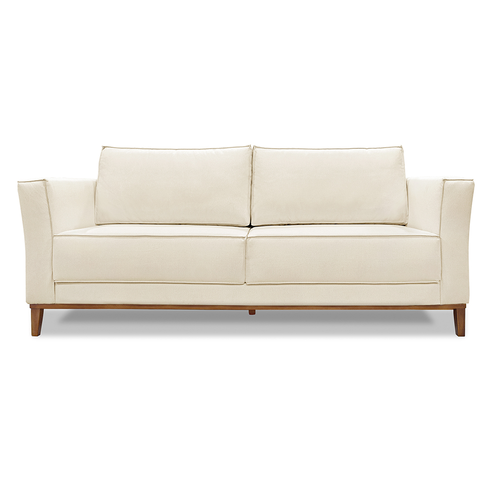 Sofá 3 Lugares Potenza Linho Rústico Natural 190 cm