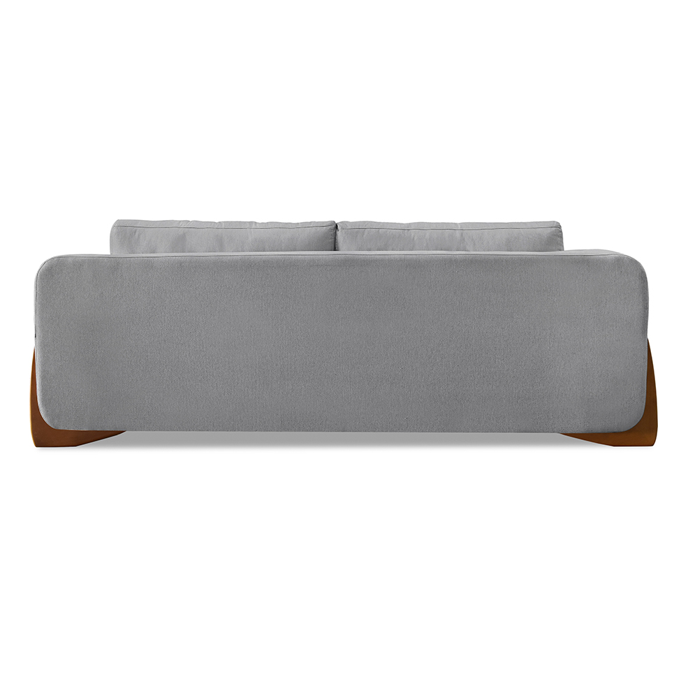 Sofá 3 Lugares Yves Linho Cinza 220 cm