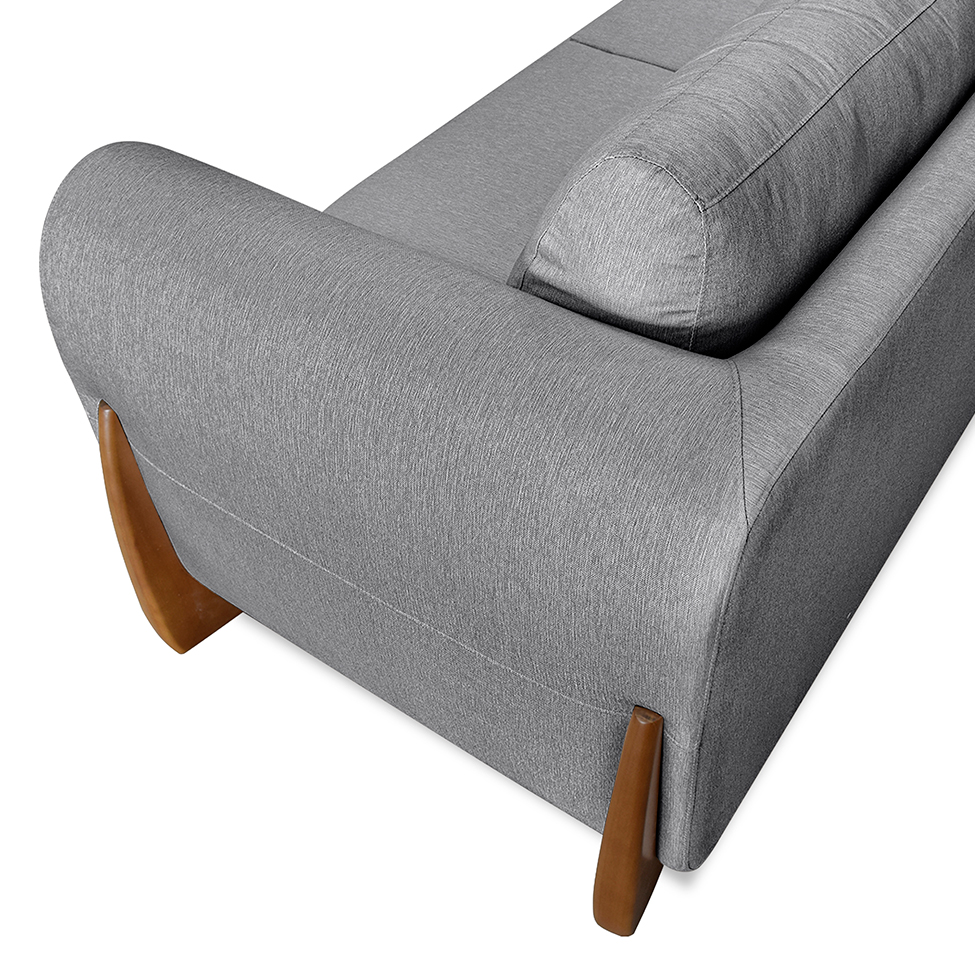 Sofá 3 Lugares Yves Linho Cinza 220 cm
