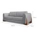 Sofá 3 Lugares Yves Linho Cinza 230 cm