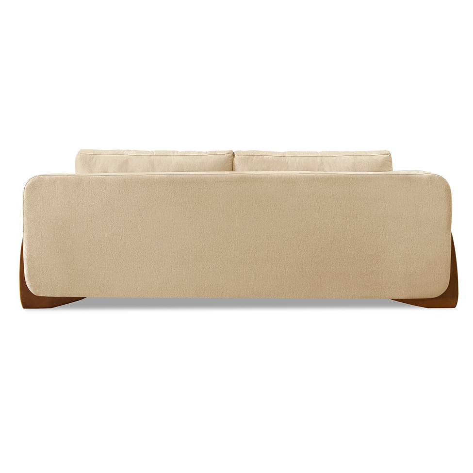 Sofá 3 Lugares Yves Linho Dourado 220 cm
