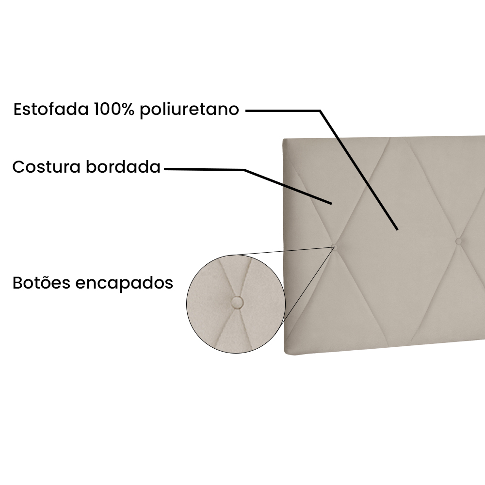 Painel Aquilla Cama Box Casal 140cm Suede - SSX Multicoisas
