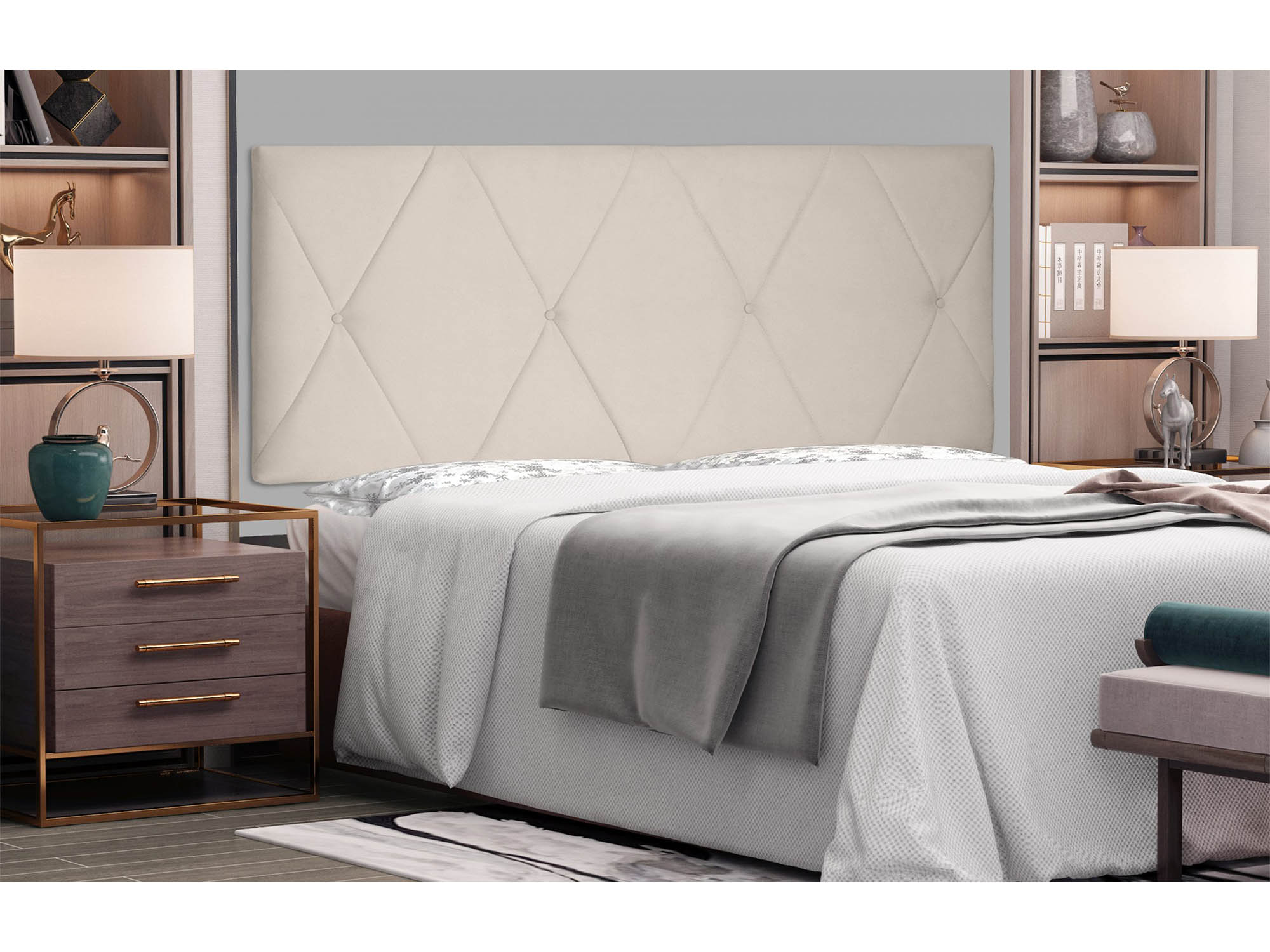 Painel Aquilla Cama Box King 195cm Suede - SSX Multicoisas
