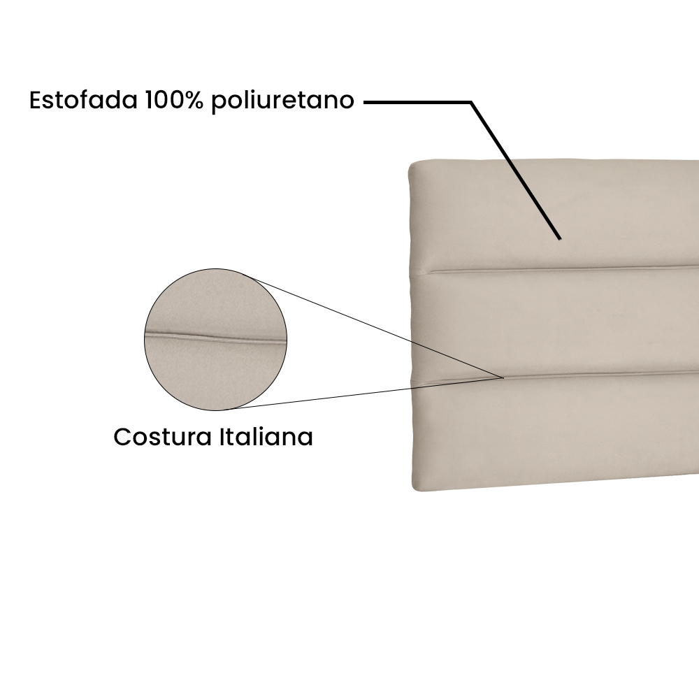 Painel Cabeceira Livia Cama Box Queen 160cm Suede - SSX Multicoisas