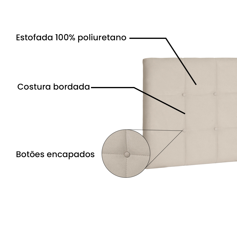 Painel Verona Cama Box Casal 140cm Suede - SSX Multicoisas