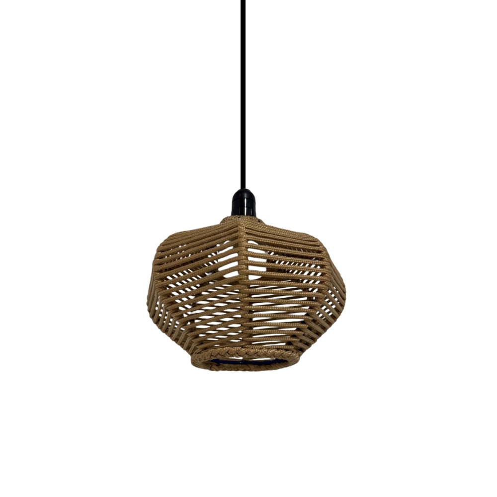 Luminária Pendente de Teto Trançado Artesanal Bege - Diamond
