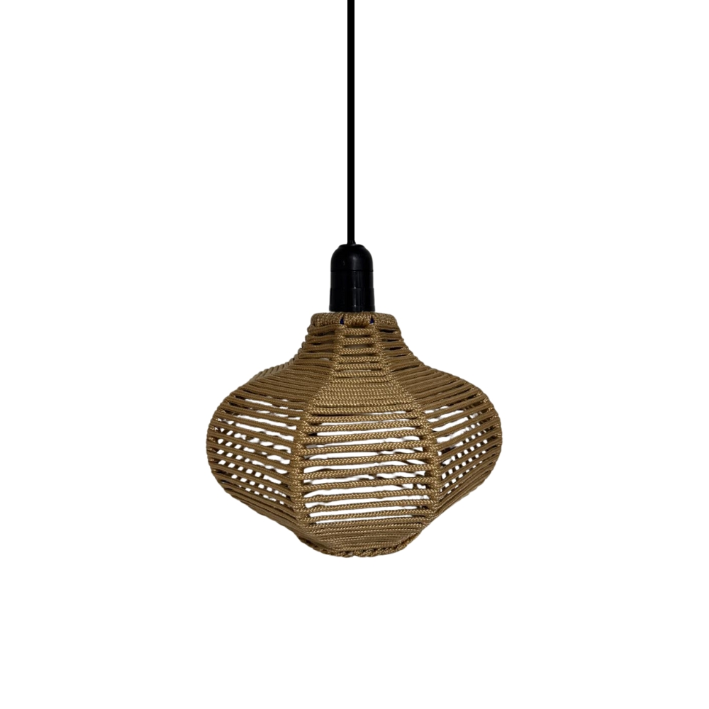 Luminária Pendente de Teto Trançado Artesanal Bege - Diamond
