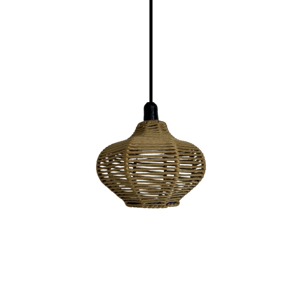 Luminária Pendente de Teto Trançado Artesanal Bege - Diamond