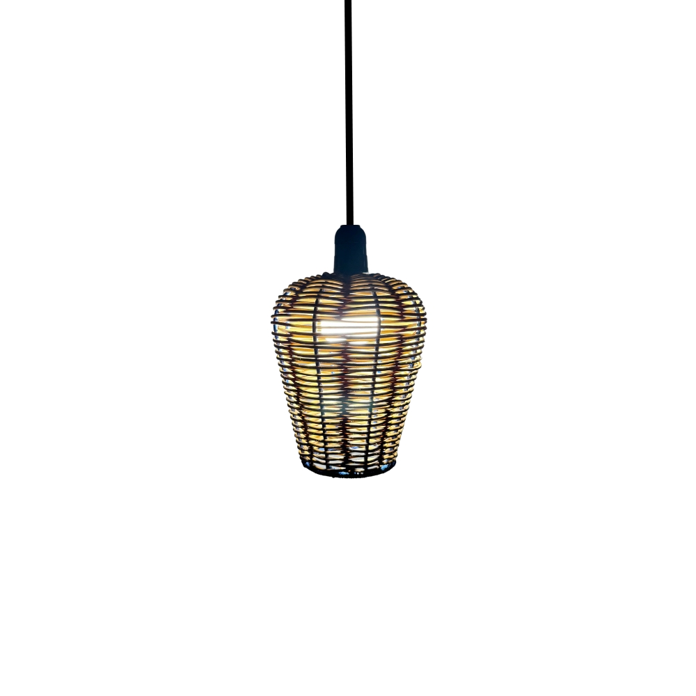 Luminária Pendente de Teto Trançado Artesanal Caramelo - Finn