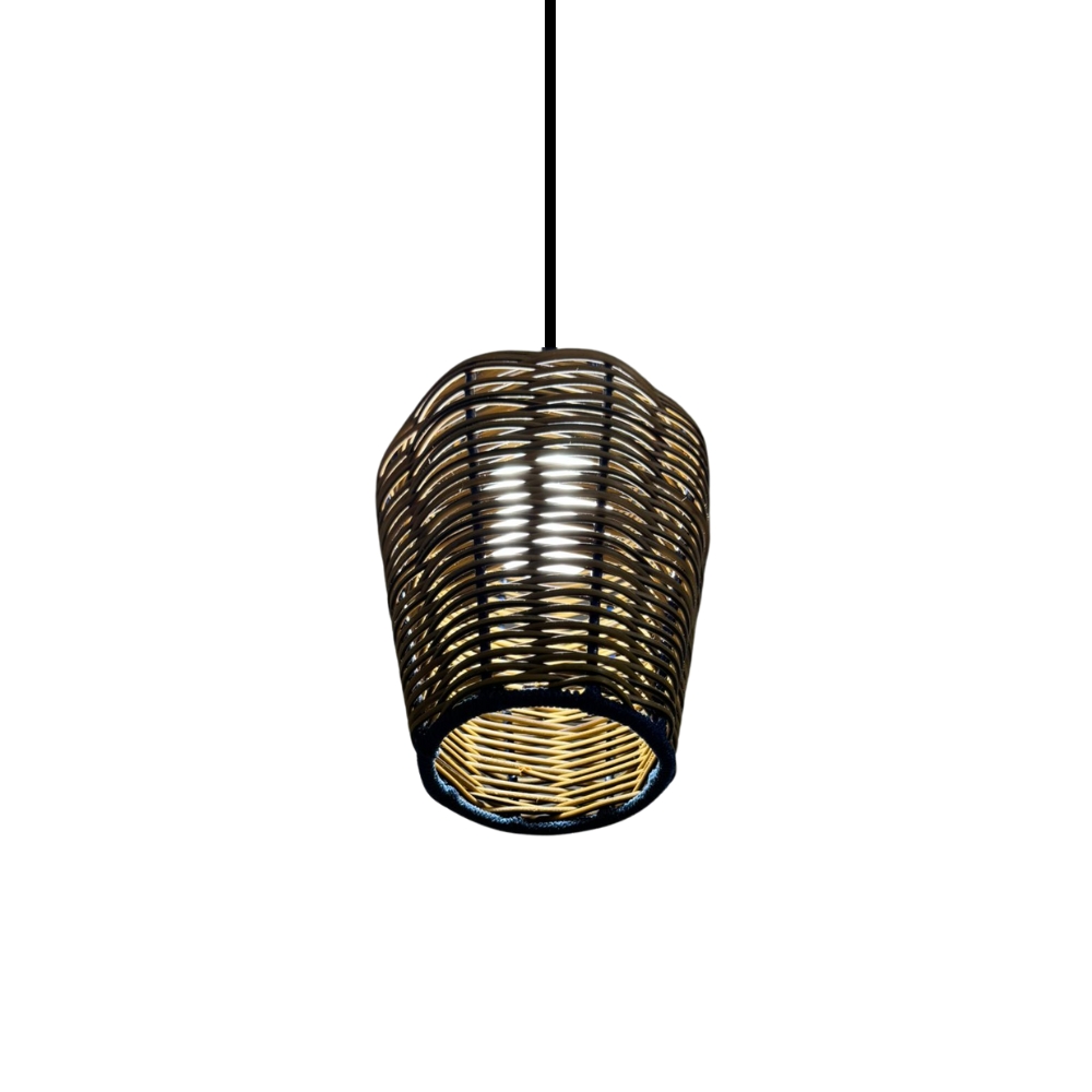 Luminária Pendente de Teto Trançado Artesanal Caramelo - Finn