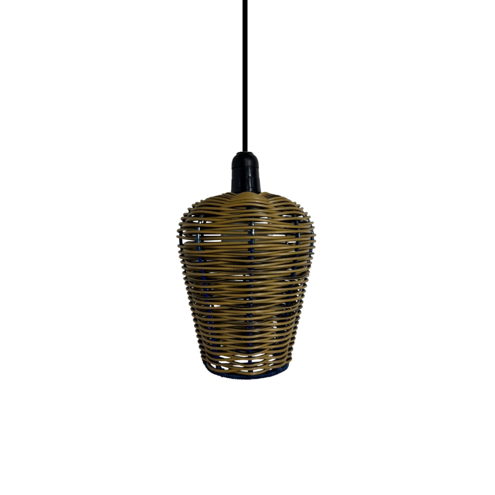 Luminária Pendente de Teto Trançado Artesanal Caramelo - Finn