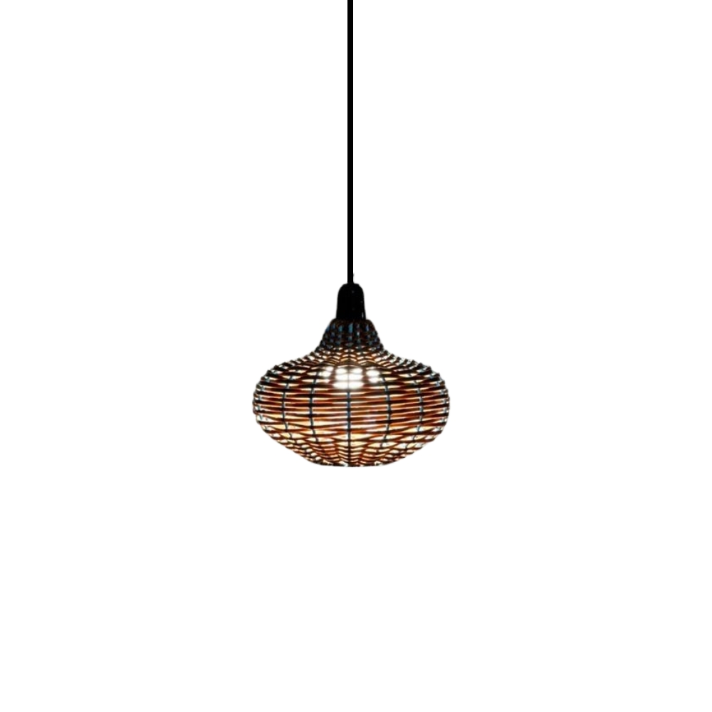 Luminária Pendente de Teto Trançado Artesanal Marrom - Pott