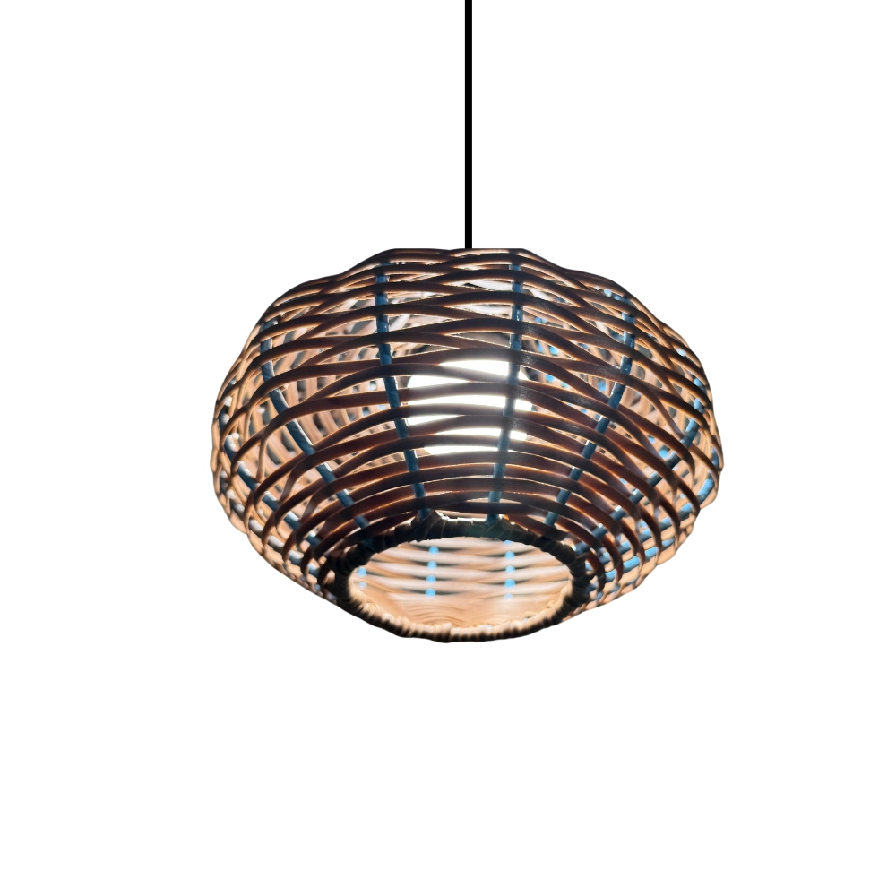 Luminária Pendente de Teto Trançado Artesanal Marrom - Pott