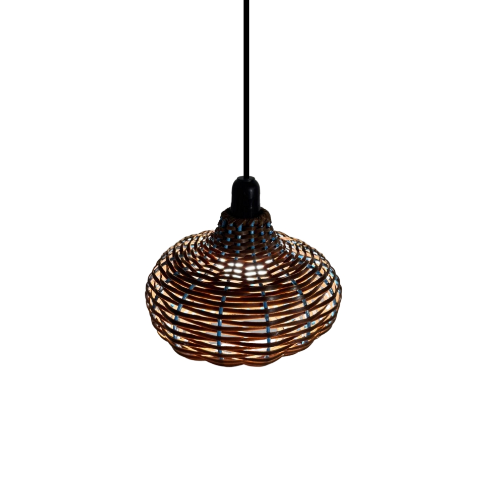 Luminária Pendente de Teto Trançado Artesanal Marrom - Pott