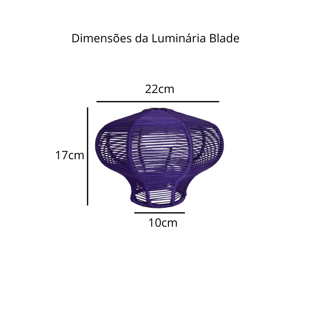 Luminária Pendente de Teto Trançado Artesanal Roxo - Blade